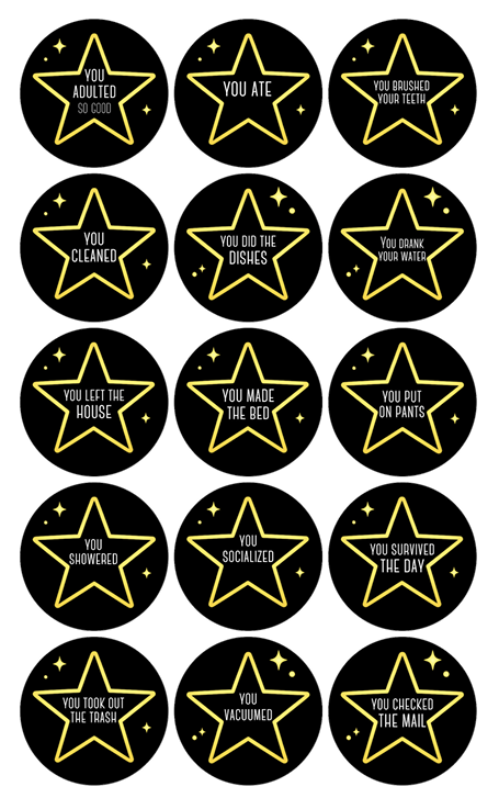 Adulting Gold Star Stickers