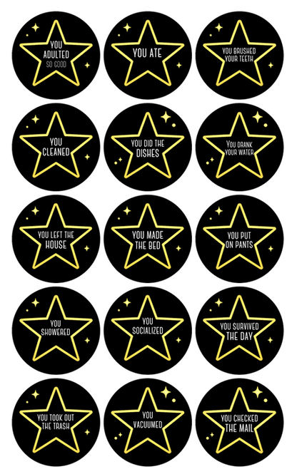 Adulting Gold Star Stickers