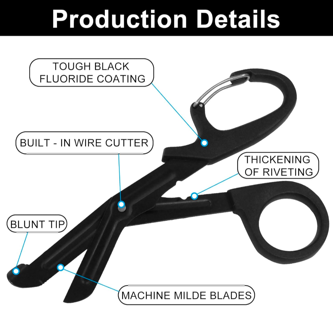 Small 5.9" Safety Shears, with and without handle clip