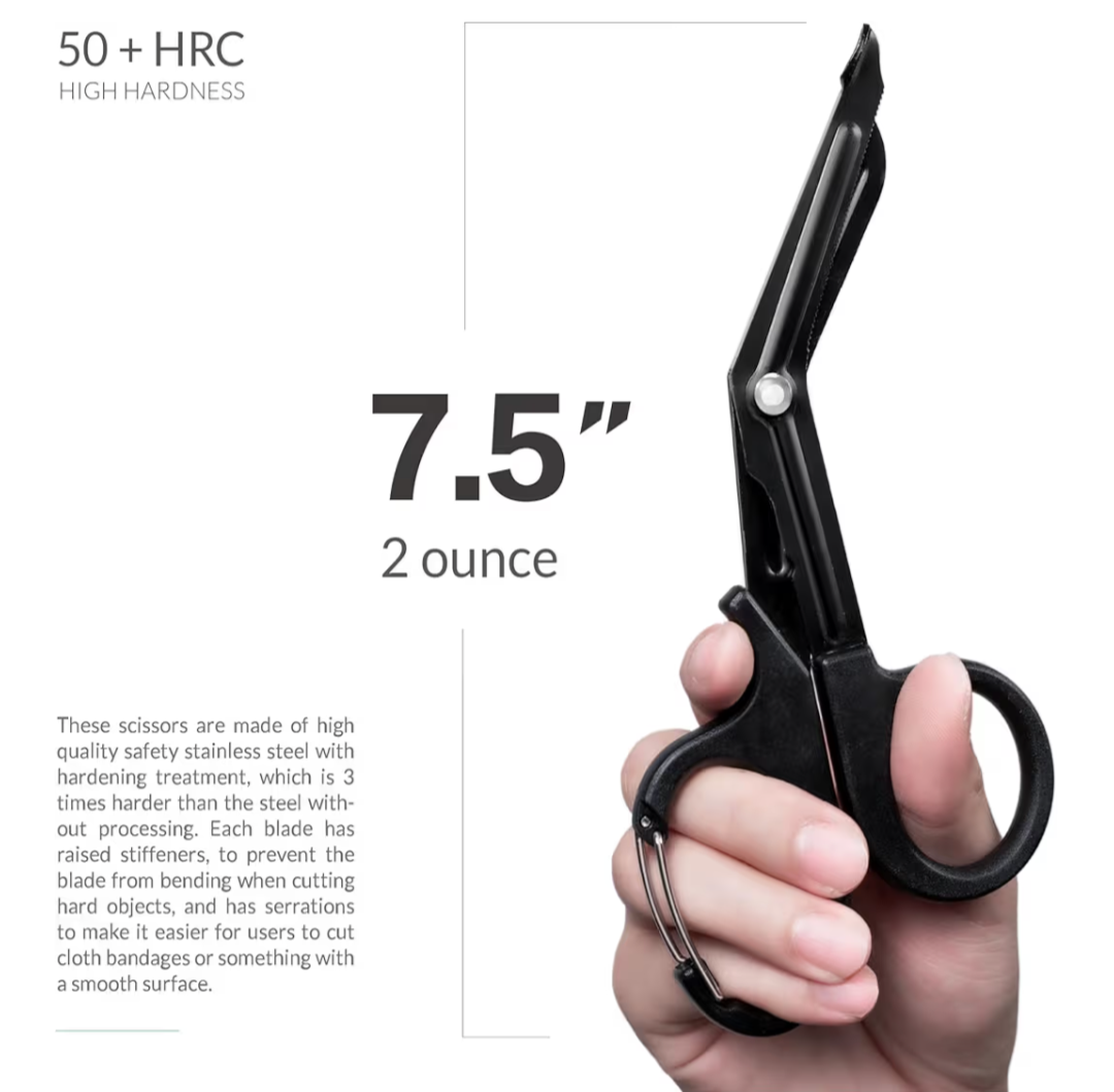Small 5.9" Safety Shears, with and without handle clip