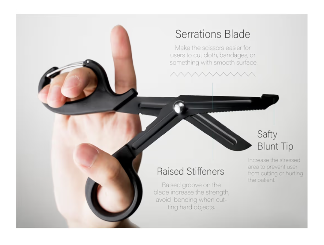 Small 5.9" Safety Shears, with and without handle clip