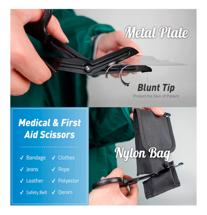 Small 5.9" Safety Shears, with and without handle clip