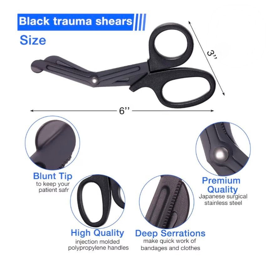 Small 5.9" Safety Shears, with and without handle clip