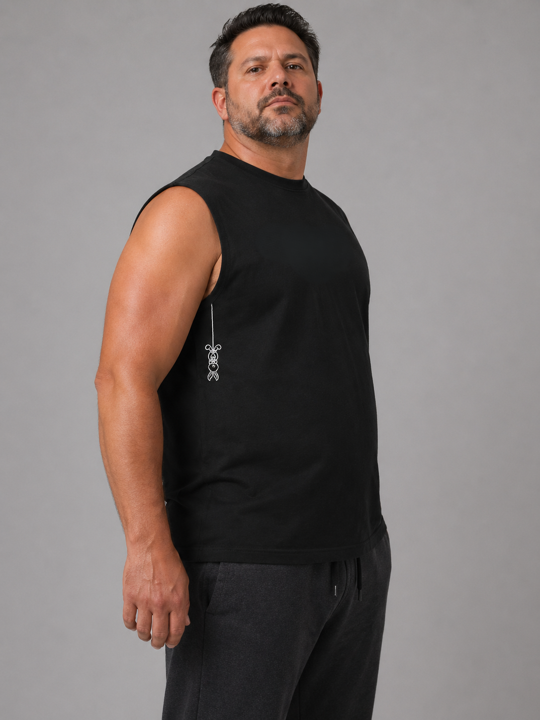 Men's Sleeveless - Discreet Dangly Bunny